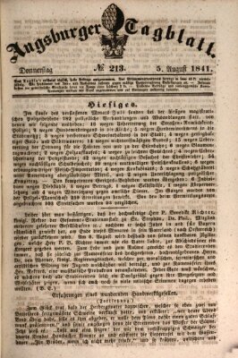 Augsburger Tagblatt Donnerstag 5. August 1841