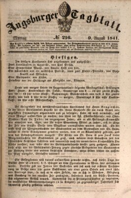 Augsburger Tagblatt Montag 9. August 1841