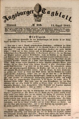 Augsburger Tagblatt Mittwoch 11. August 1841