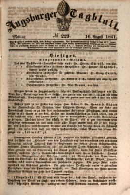 Augsburger Tagblatt Montag 16. August 1841