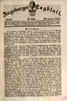 Augsburger Tagblatt Freitag 20. August 1841