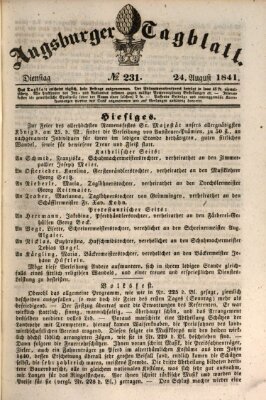 Augsburger Tagblatt Dienstag 24. August 1841