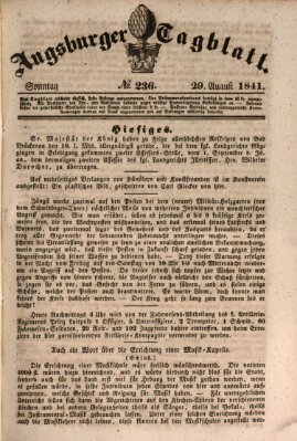 Augsburger Tagblatt Sonntag 29. August 1841