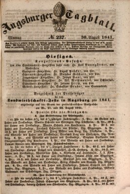 Augsburger Tagblatt Montag 30. August 1841