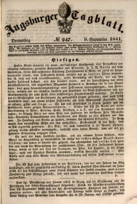 Augsburger Tagblatt Donnerstag 9. September 1841