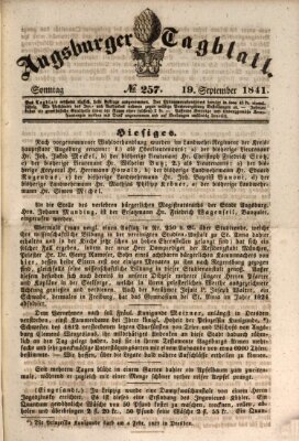 Augsburger Tagblatt Sonntag 19. September 1841