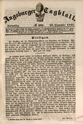 Augsburger Tagblatt Donnerstag 23. September 1841