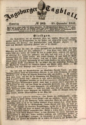 Augsburger Tagblatt Samstag 25. September 1841