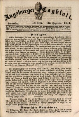 Augsburger Tagblatt Donnerstag 30. September 1841