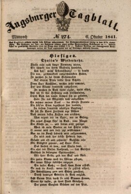 Augsburger Tagblatt Mittwoch 6. Oktober 1841