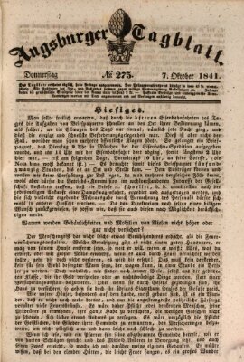 Augsburger Tagblatt Donnerstag 7. Oktober 1841