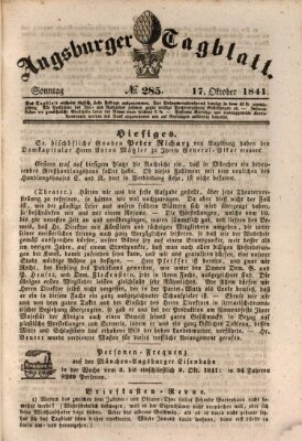 Augsburger Tagblatt Sonntag 17. Oktober 1841