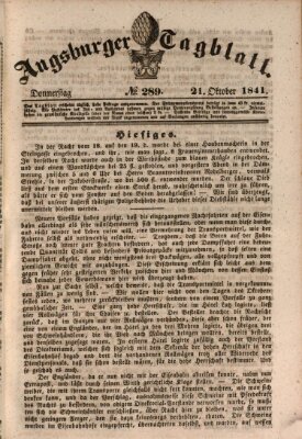 Augsburger Tagblatt Donnerstag 21. Oktober 1841