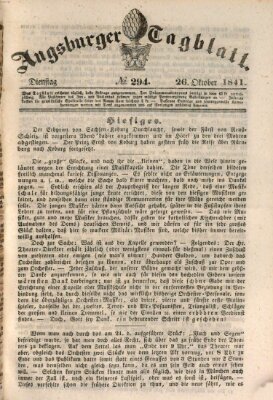 Augsburger Tagblatt Dienstag 26. Oktober 1841