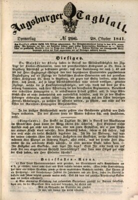 Augsburger Tagblatt Donnerstag 28. Oktober 1841