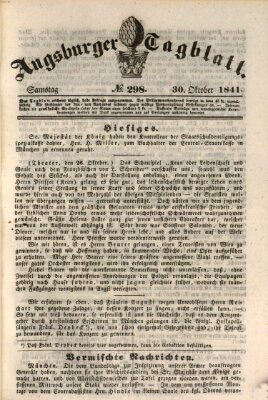 Augsburger Tagblatt Samstag 30. Oktober 1841