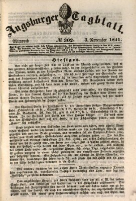 Augsburger Tagblatt Mittwoch 3. November 1841