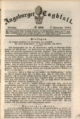 Augsburger Tagblatt Sonntag 7. November 1841