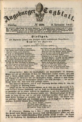Augsburger Tagblatt Dienstag 9. November 1841