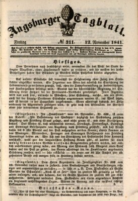 Augsburger Tagblatt Freitag 12. November 1841