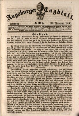 Augsburger Tagblatt Samstag 20. November 1841