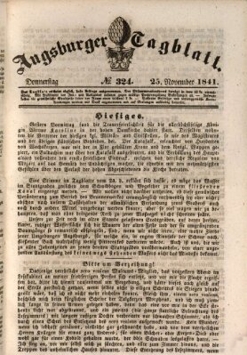 Augsburger Tagblatt Donnerstag 25. November 1841