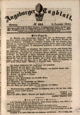 Augsburger Tagblatt Sonntag 5. Dezember 1841