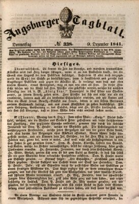 Augsburger Tagblatt Donnerstag 9. Dezember 1841