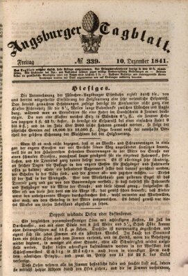 Augsburger Tagblatt Freitag 10. Dezember 1841