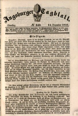 Augsburger Tagblatt Dienstag 14. Dezember 1841