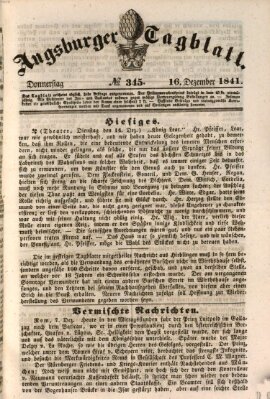 Augsburger Tagblatt Donnerstag 16. Dezember 1841