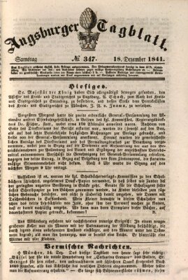 Augsburger Tagblatt Samstag 18. Dezember 1841