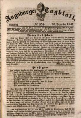 Augsburger Tagblatt Sonntag 26. Dezember 1841