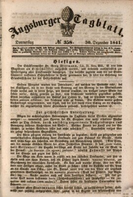 Augsburger Tagblatt Donnerstag 30. Dezember 1841