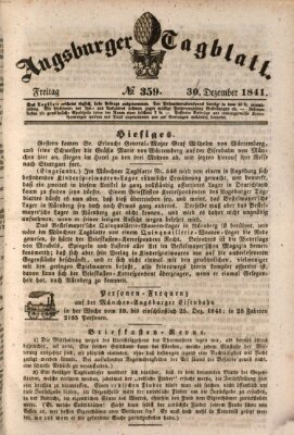 Augsburger Tagblatt Freitag 31. Dezember 1841