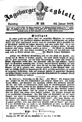 Augsburger Tagblatt Samstag 22. Januar 1842