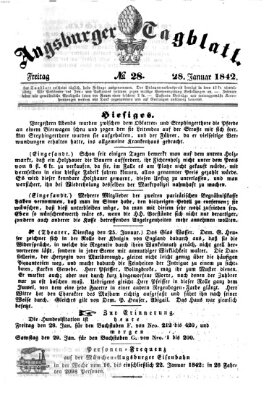 Augsburger Tagblatt Freitag 28. Januar 1842