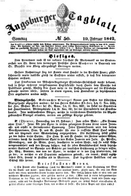 Augsburger Tagblatt Samstag 19. Februar 1842