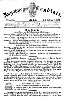 Augsburger Tagblatt Donnerstag 24. Februar 1842