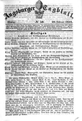 Augsburger Tagblatt Montag 28. Februar 1842