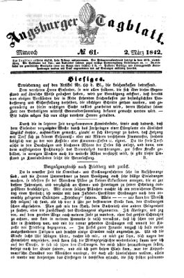 Augsburger Tagblatt Mittwoch 2. März 1842