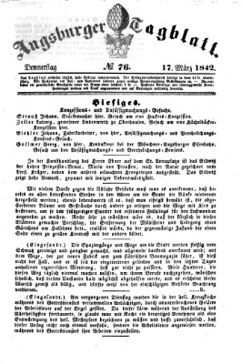 Augsburger Tagblatt Donnerstag 17. März 1842