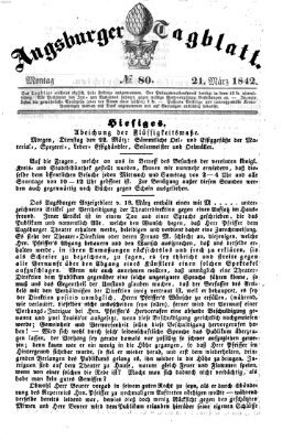 Augsburger Tagblatt Montag 21. März 1842