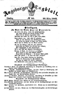 Augsburger Tagblatt Dienstag 22. März 1842