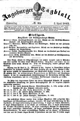 Augsburger Tagblatt Donnerstag 7. April 1842