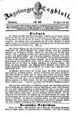 Augsburger Tagblatt Samstag 9. April 1842