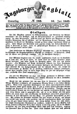 Augsburger Tagblatt Donnerstag 16. Juni 1842