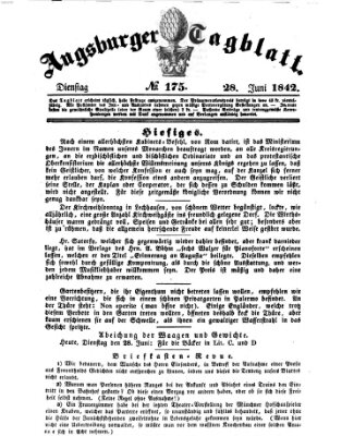 Augsburger Tagblatt Dienstag 28. Juni 1842
