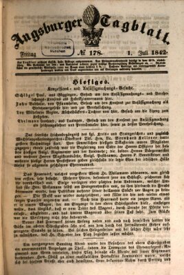 Augsburger Tagblatt Freitag 1. Juli 1842