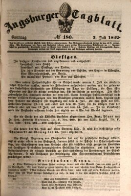 Augsburger Tagblatt Sonntag 3. Juli 1842